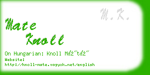 mate knoll business card